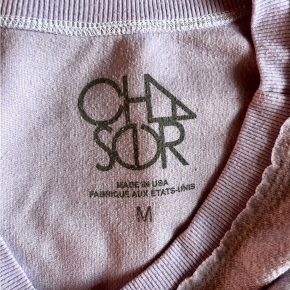 Chaser Twin Skulls Crew Neck Sweatshirt Top Size Medium in Pale Lavender - Picture 15 of 16